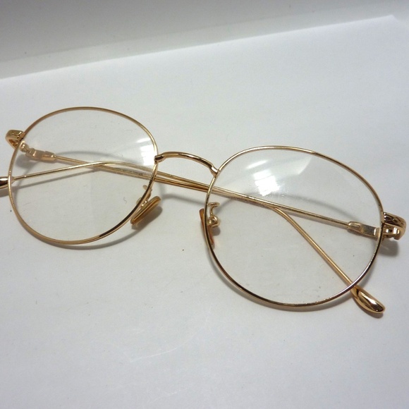 WOMENS Eyewear GOLD FRAME MODERN  Round Metal Eyeglass Frame